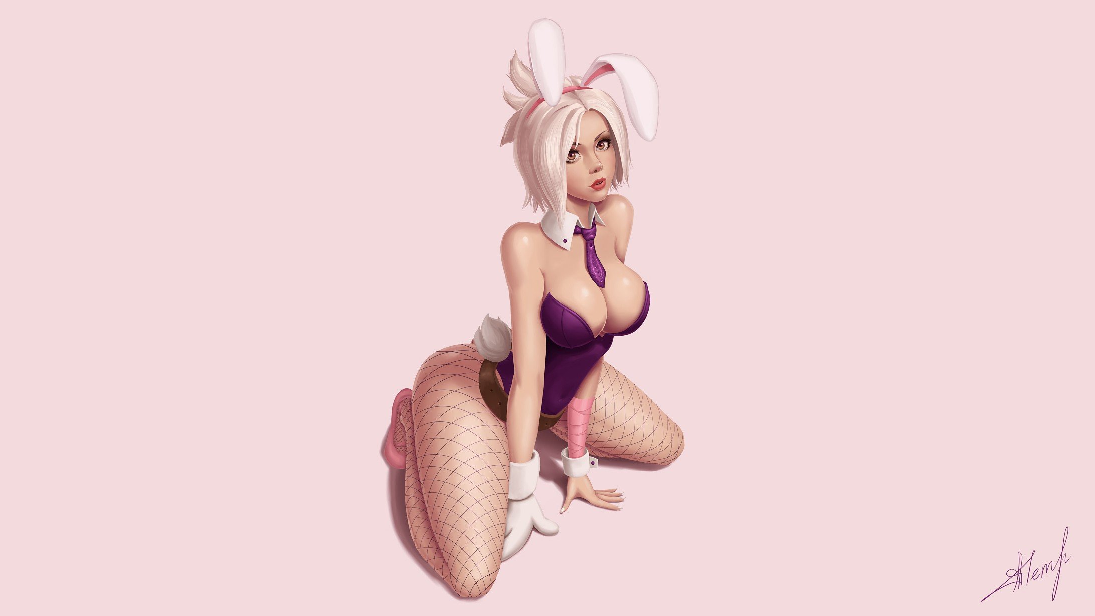 Submissive blond bunny girl gets brutal pic