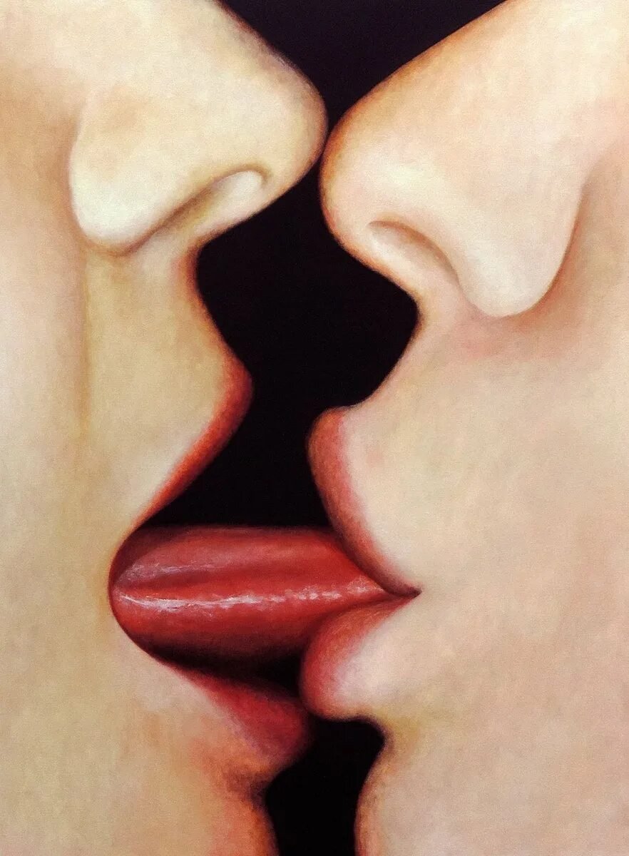 Когда мужик украсил спермой губы двух сосок сучки стали целоваться