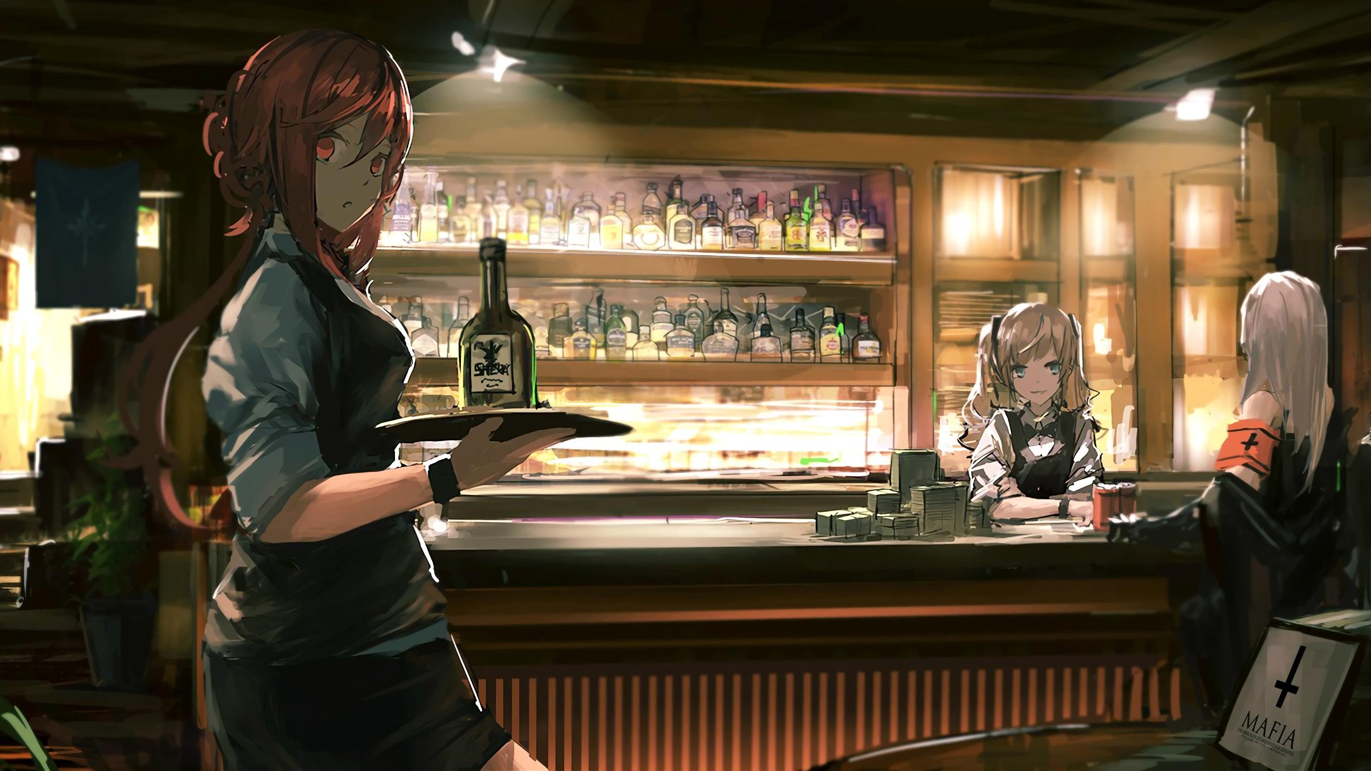 Официантка и бармен отрываются в пустом кофе