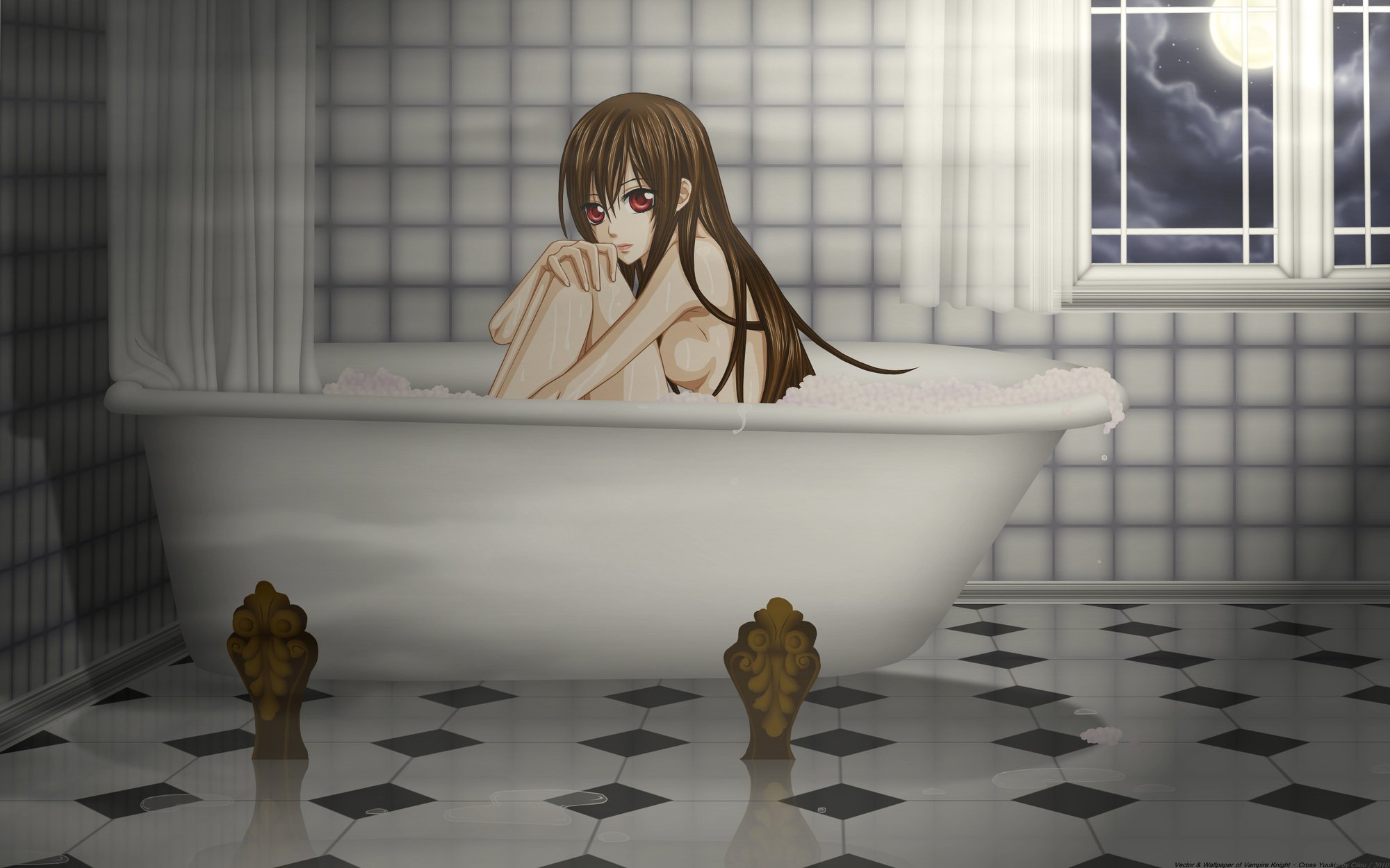 В ванне с худой девушкой