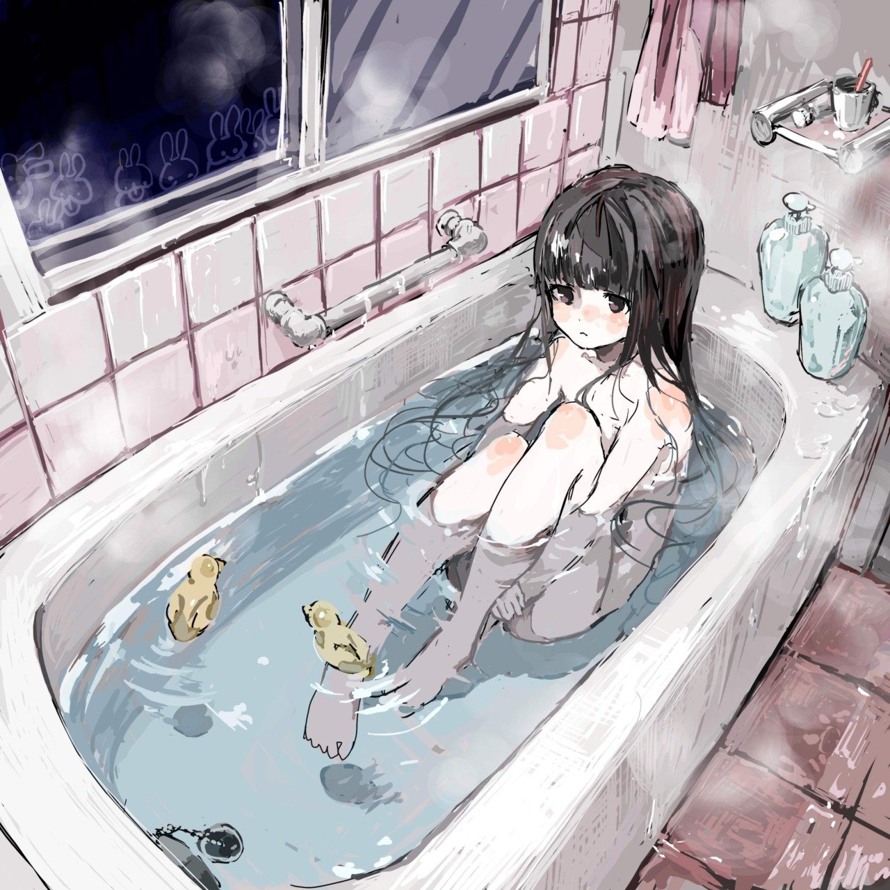 Смачное БДСМ с девушкой в ванной на полу