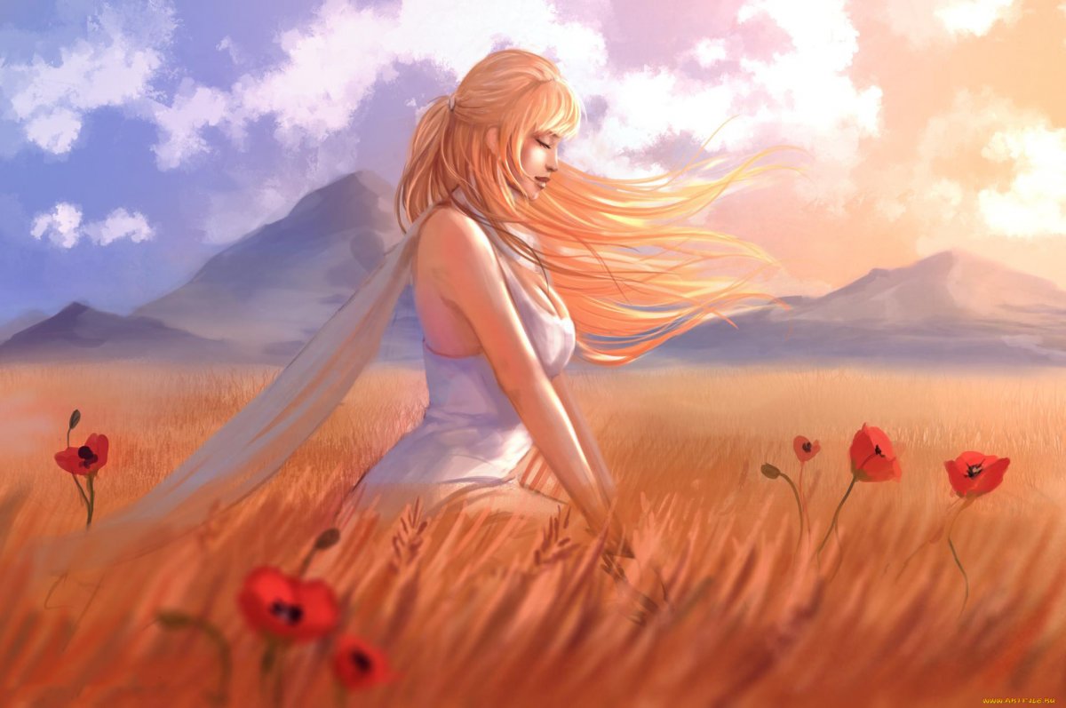 Принцесса светит прелестями в поле