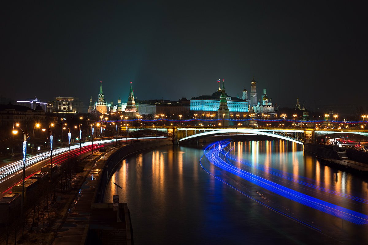 Красивые места в Москве ночью