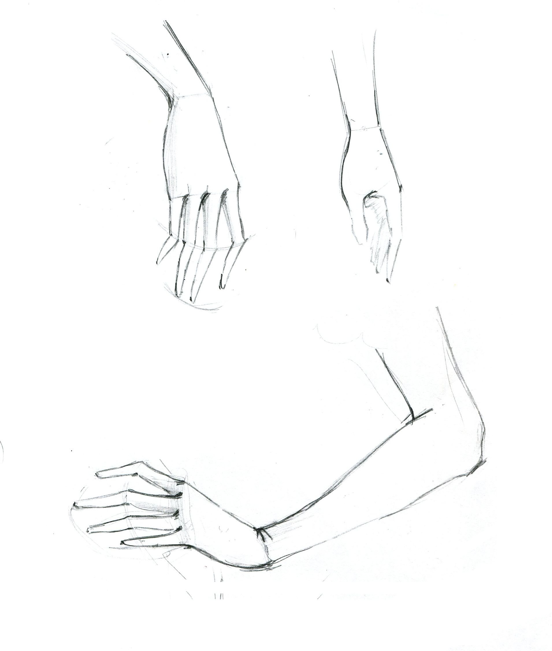 Женские руки карандашом