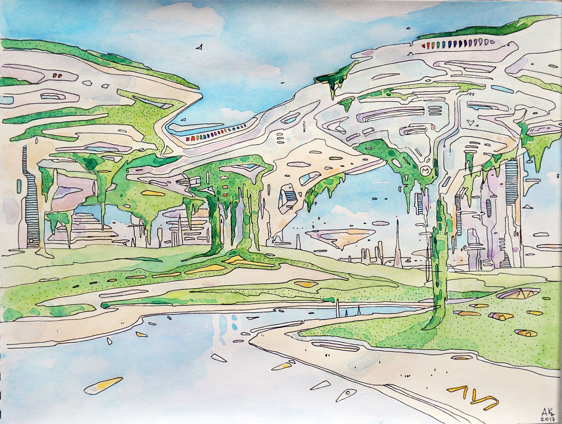 Город будущего река