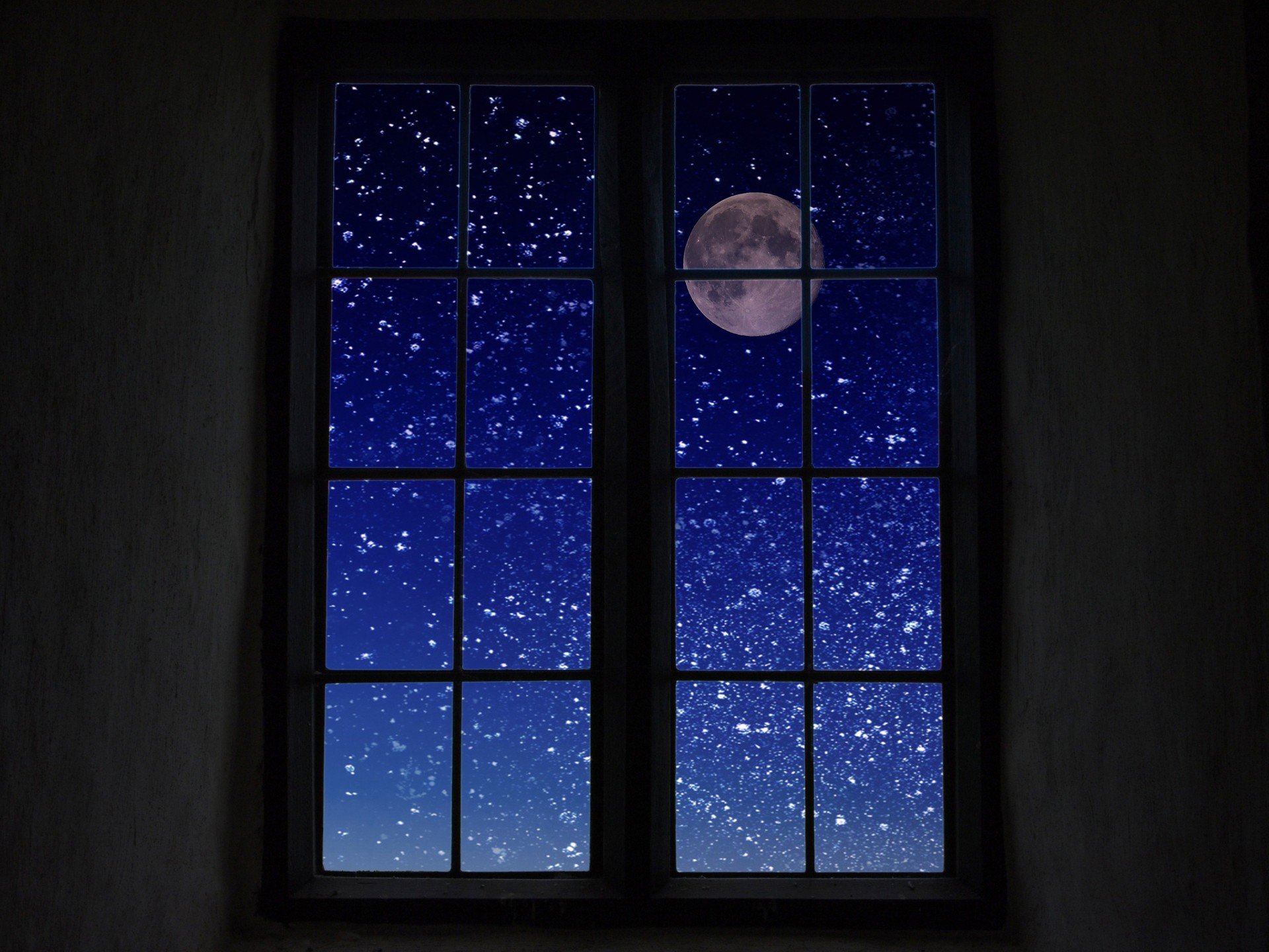 Ночное небо в окне