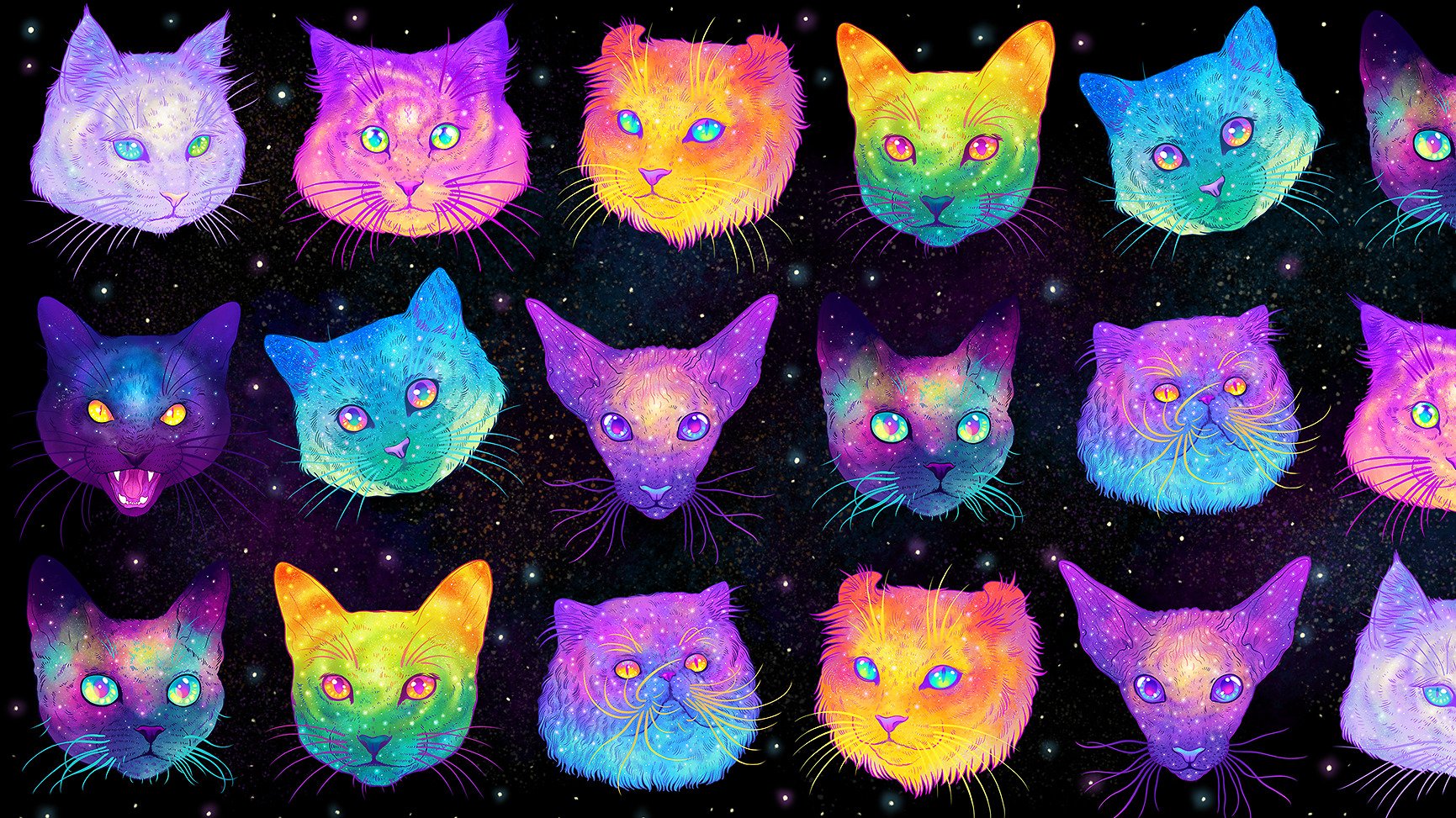 Фиолетовые фоны с кошками.
