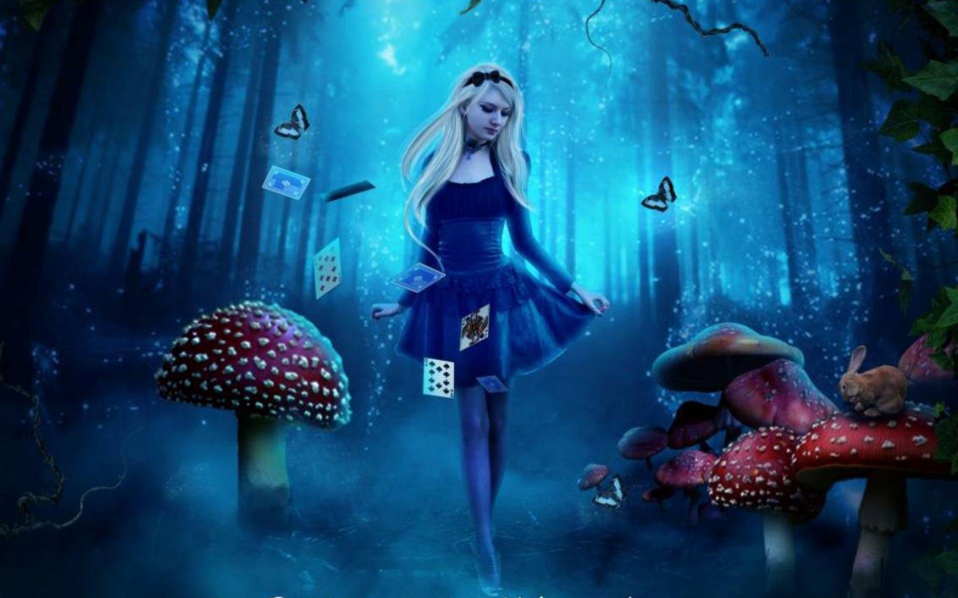 Алиса в стране чудес Зазеркалье лес