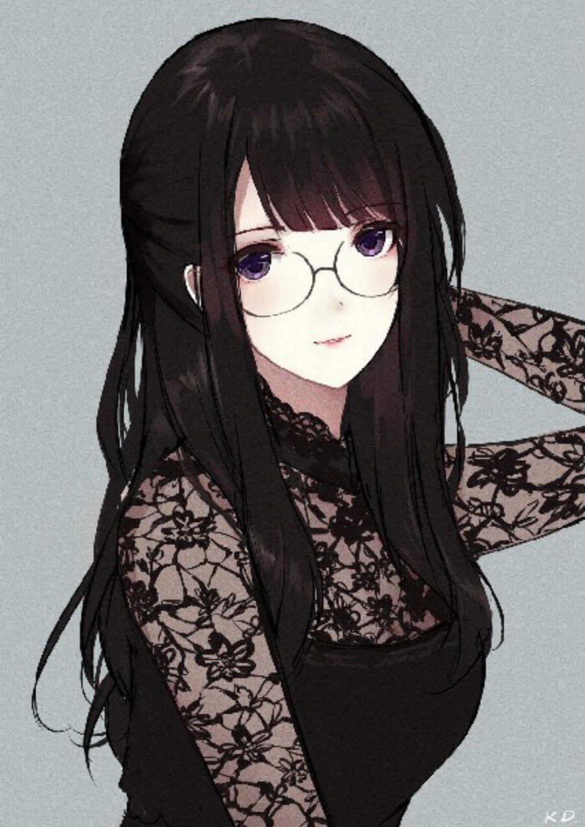 Anime Art Girl Black Hair