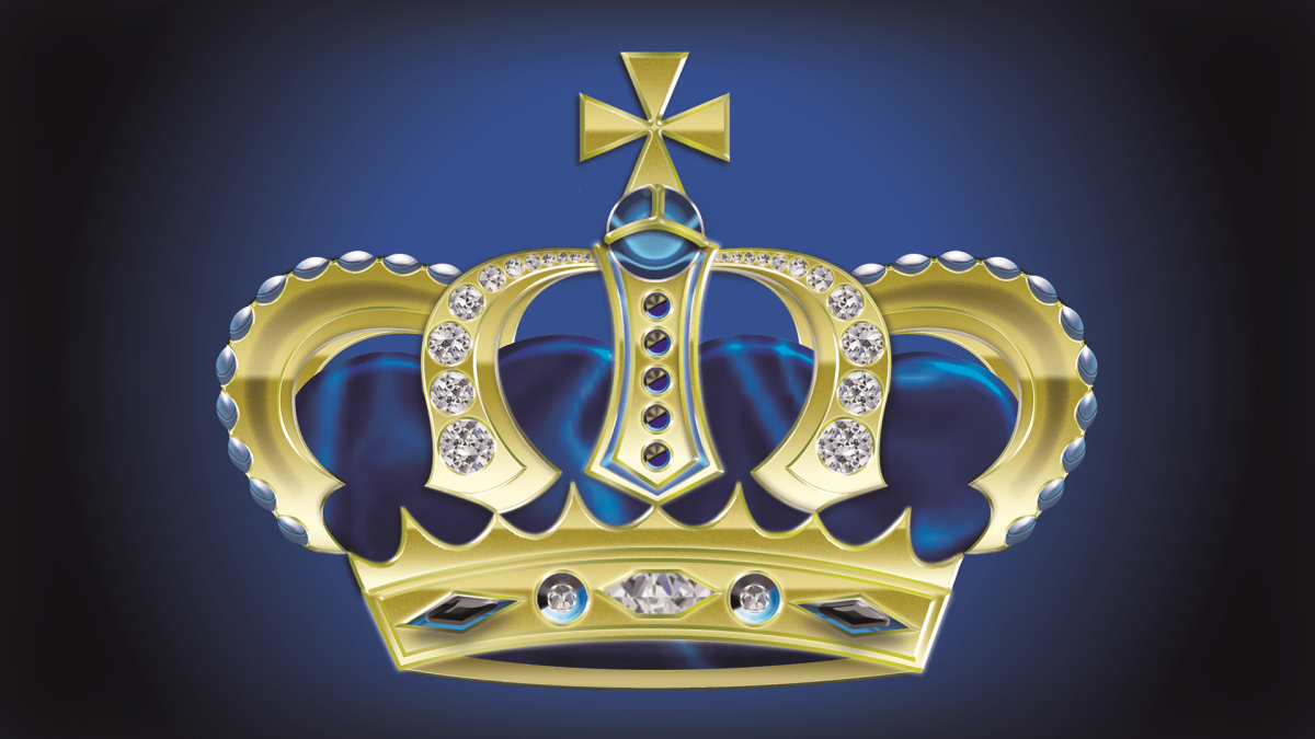 Корона на голубом фоне