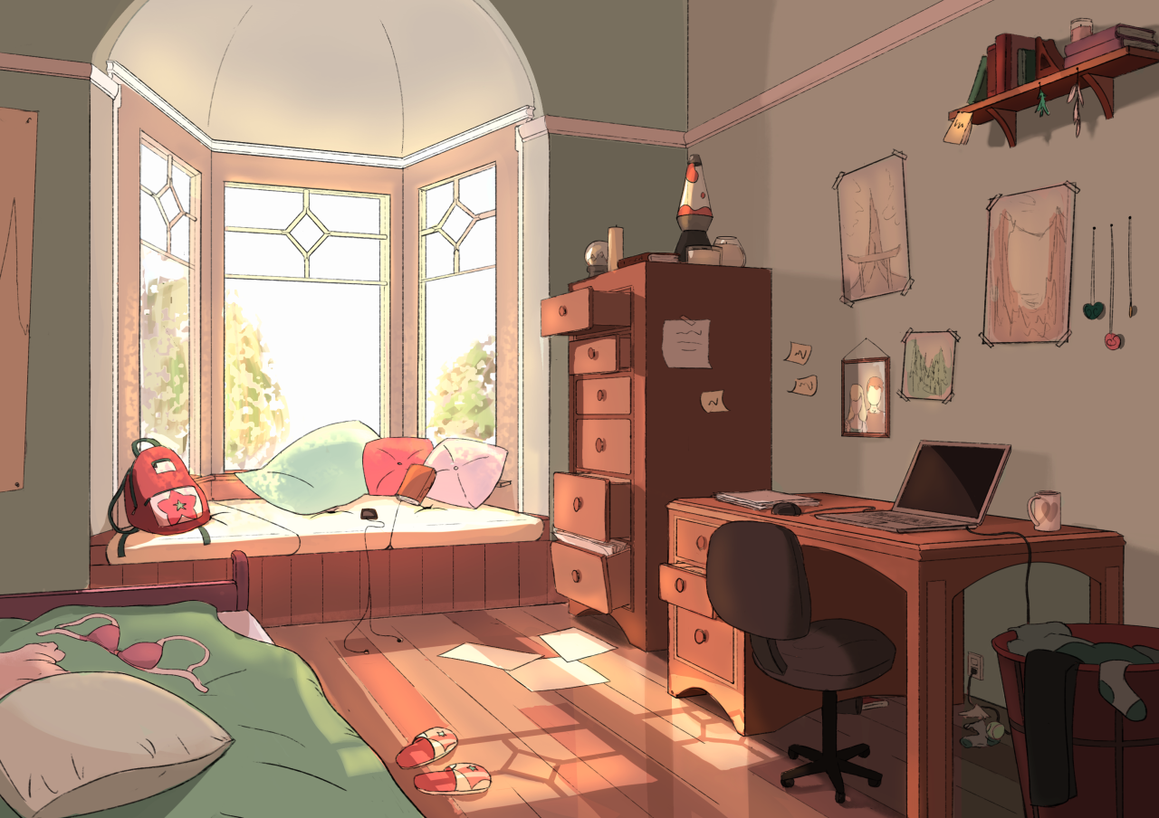 Задний фон аниме комната.