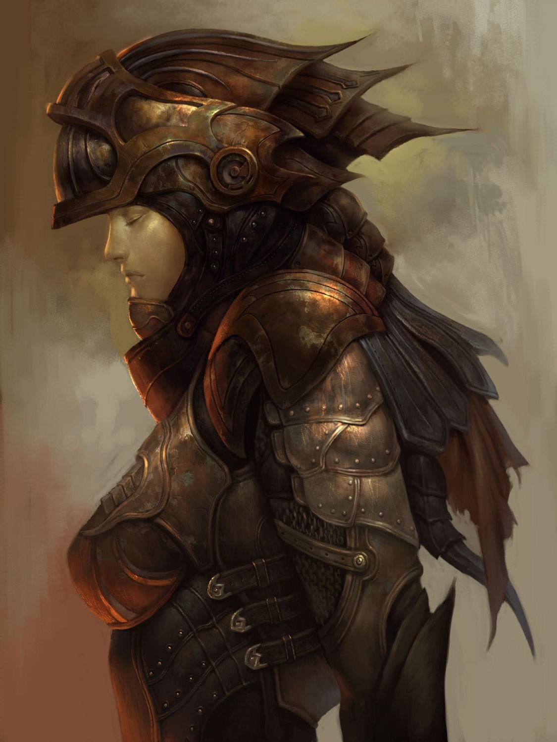 Женщина воин в шлеме