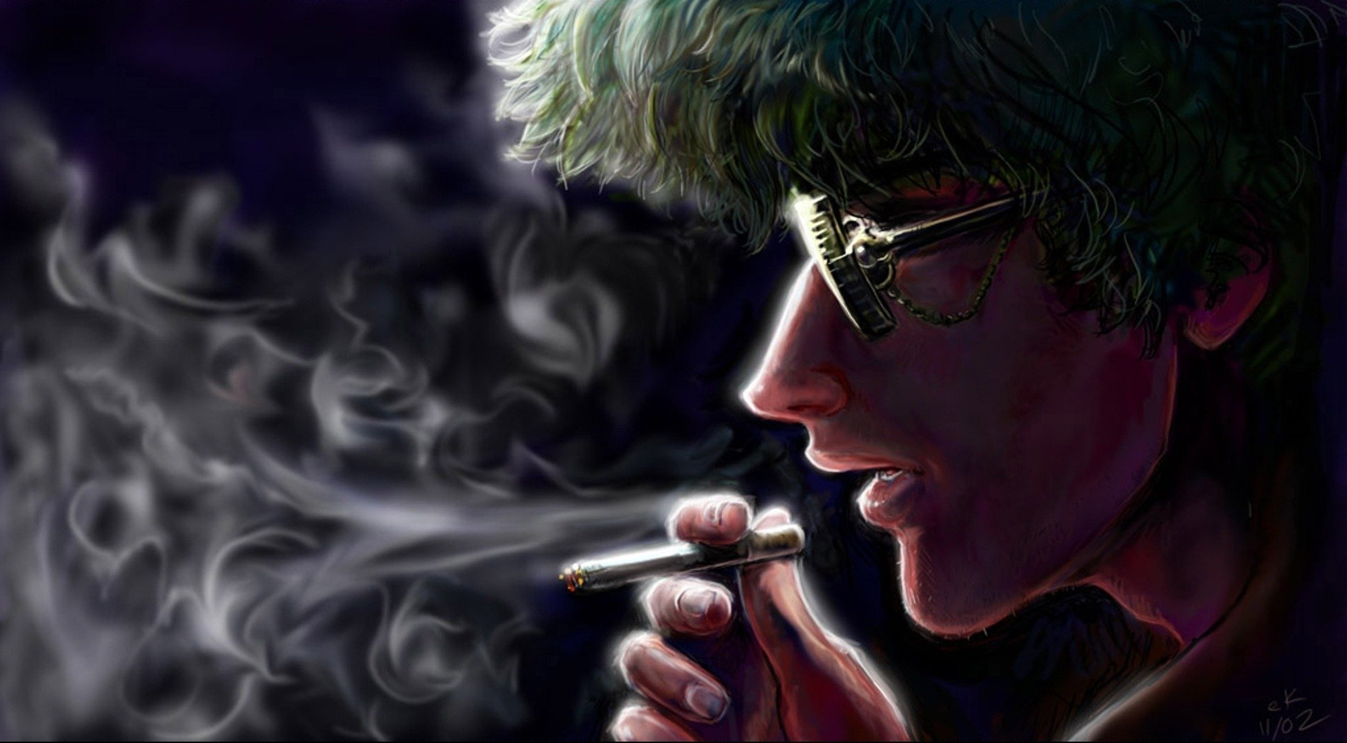 Курящий человек арт