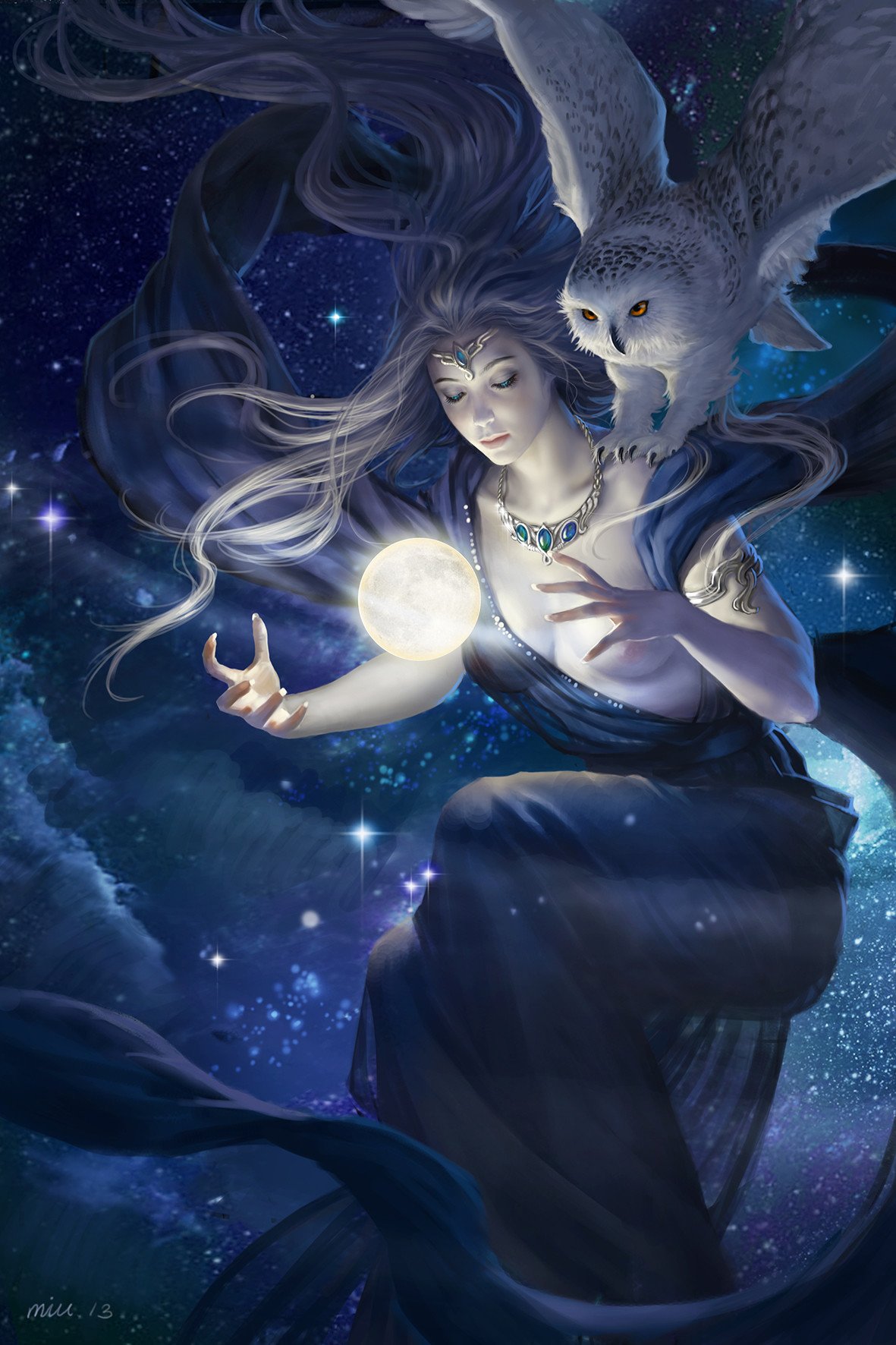 Богиня Луны арт - картинки, фото и рисунки.