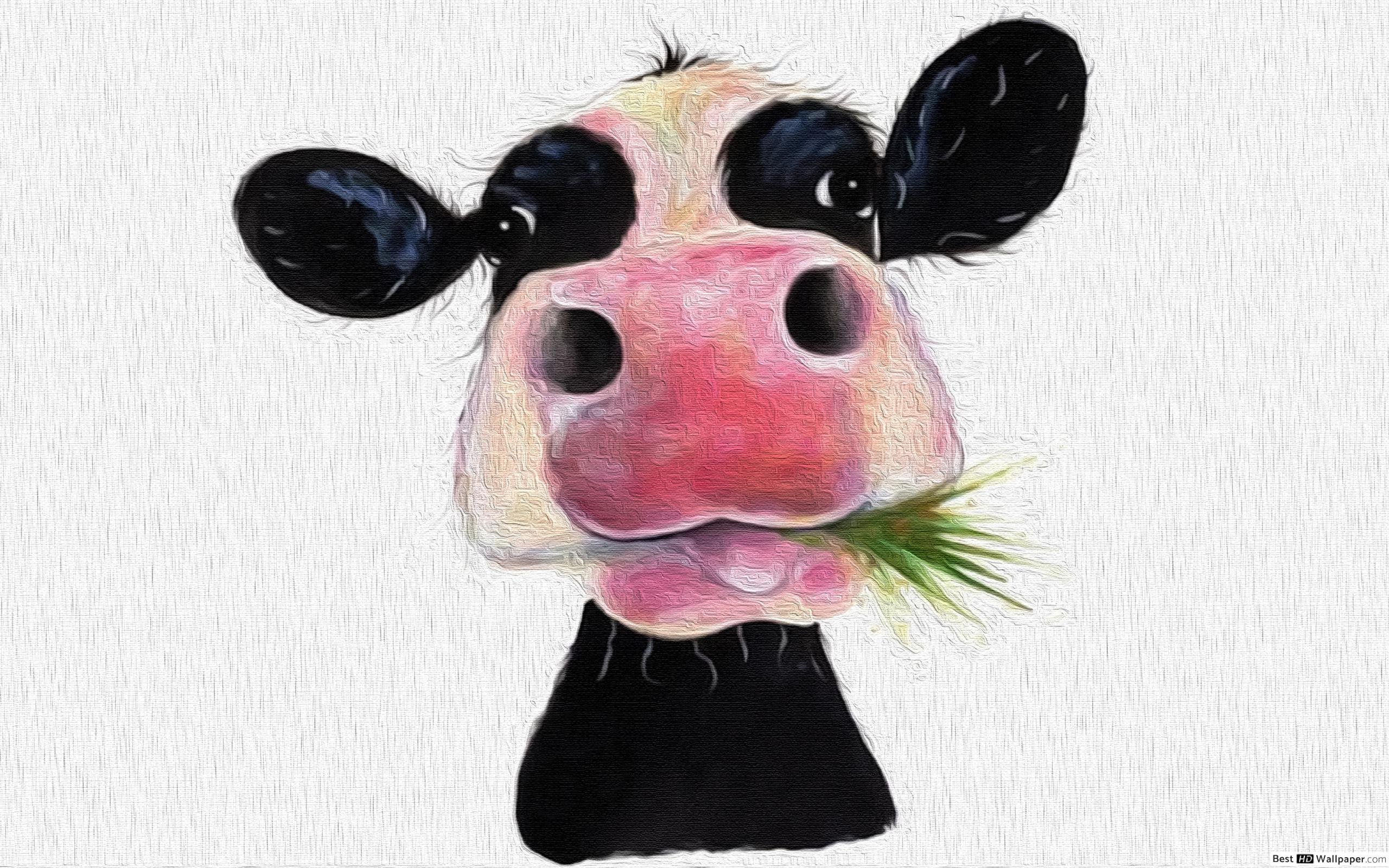 Розовая корова обои - картинки, фото и рисунки.