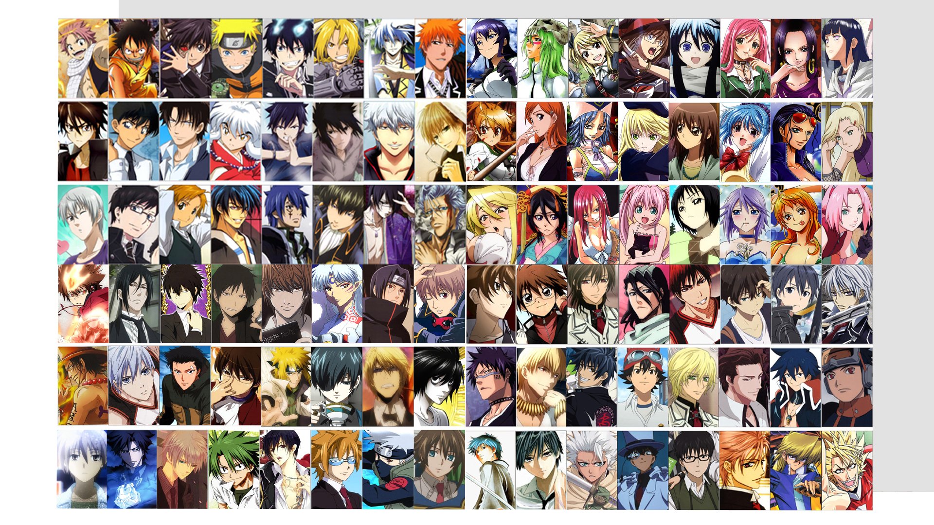Герои из разных аниме