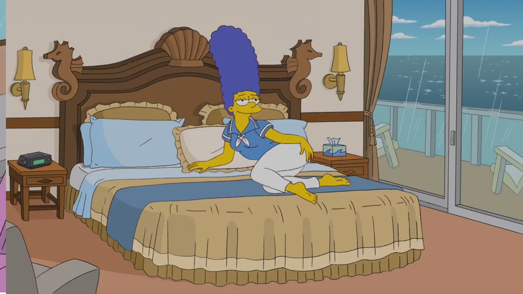 Симпсоны гомер и мардж в спальне