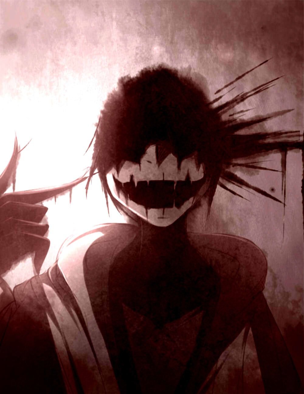 Злая улыбка аниме.