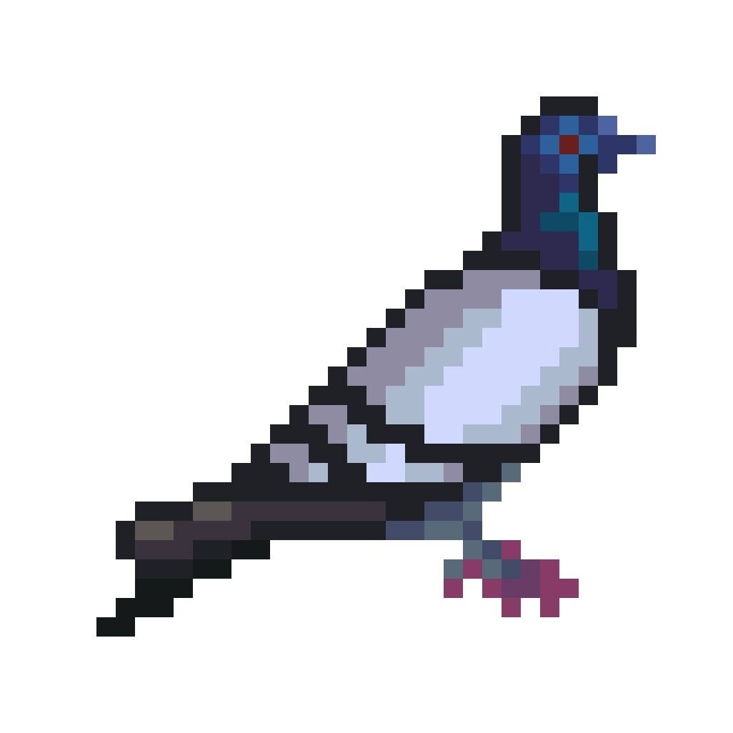Птица пиксель арт