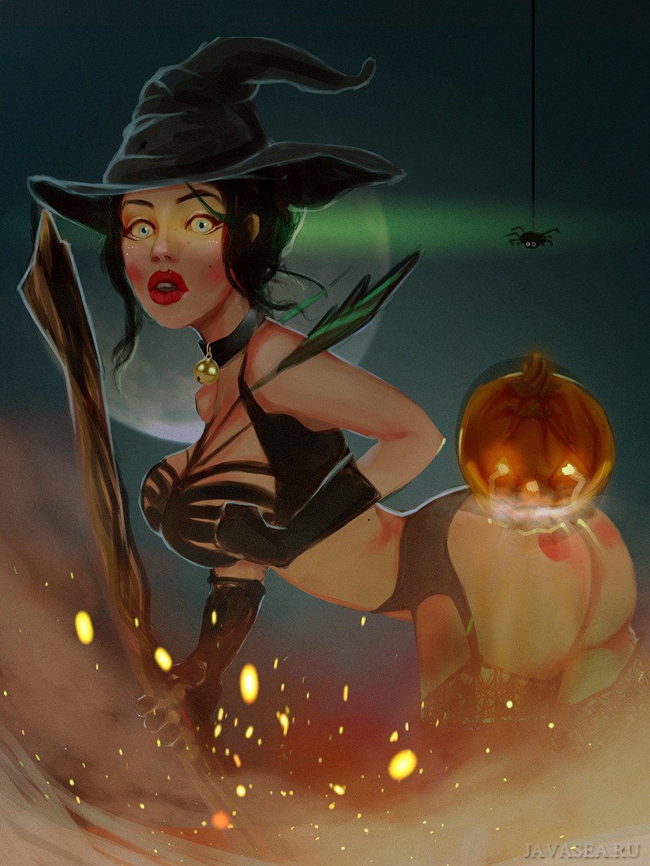 Хэллоуин ведьмочка арт - картинки, фото и рисунки.