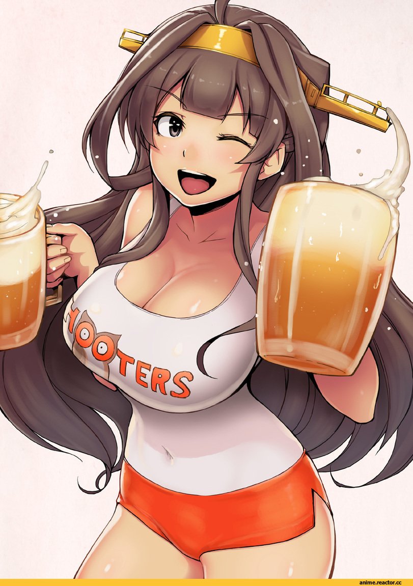 Аниме девушка с пивом