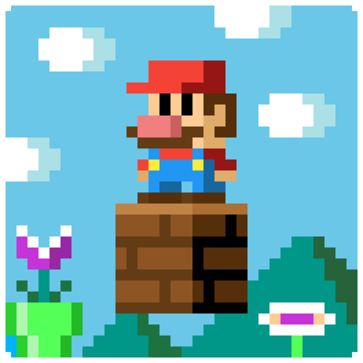Супер Марио пиксель арт.