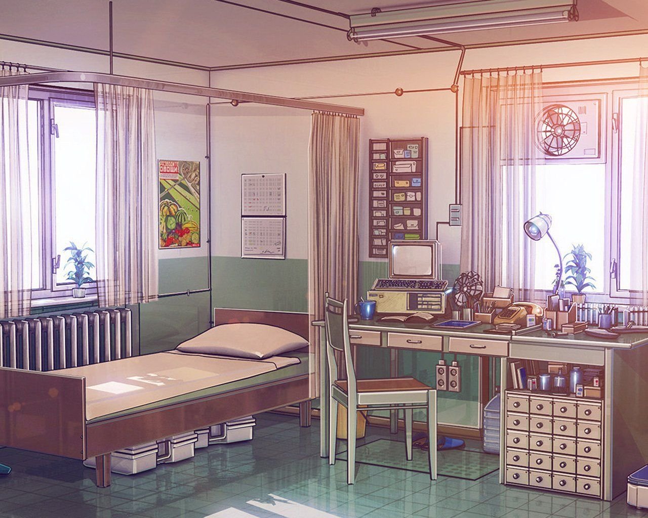 Больничная палата аниме - картинки, фото и рисунки.