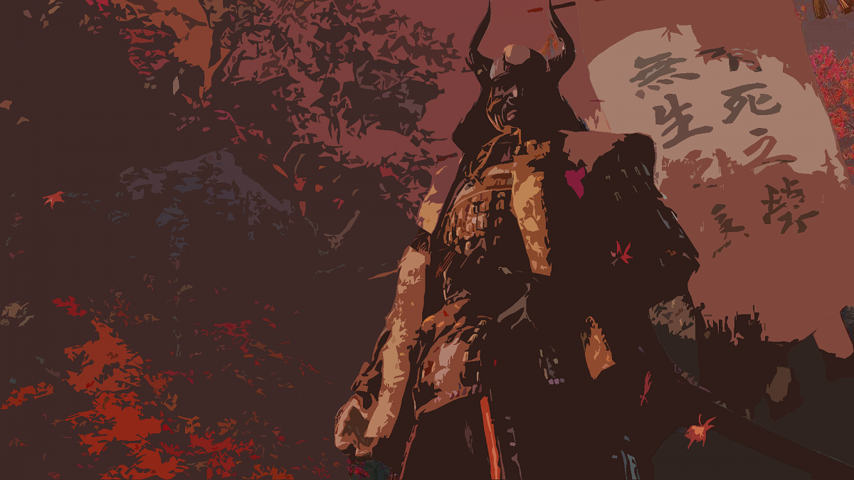Aesthetic Samurai Mask Wallpaper Black fone