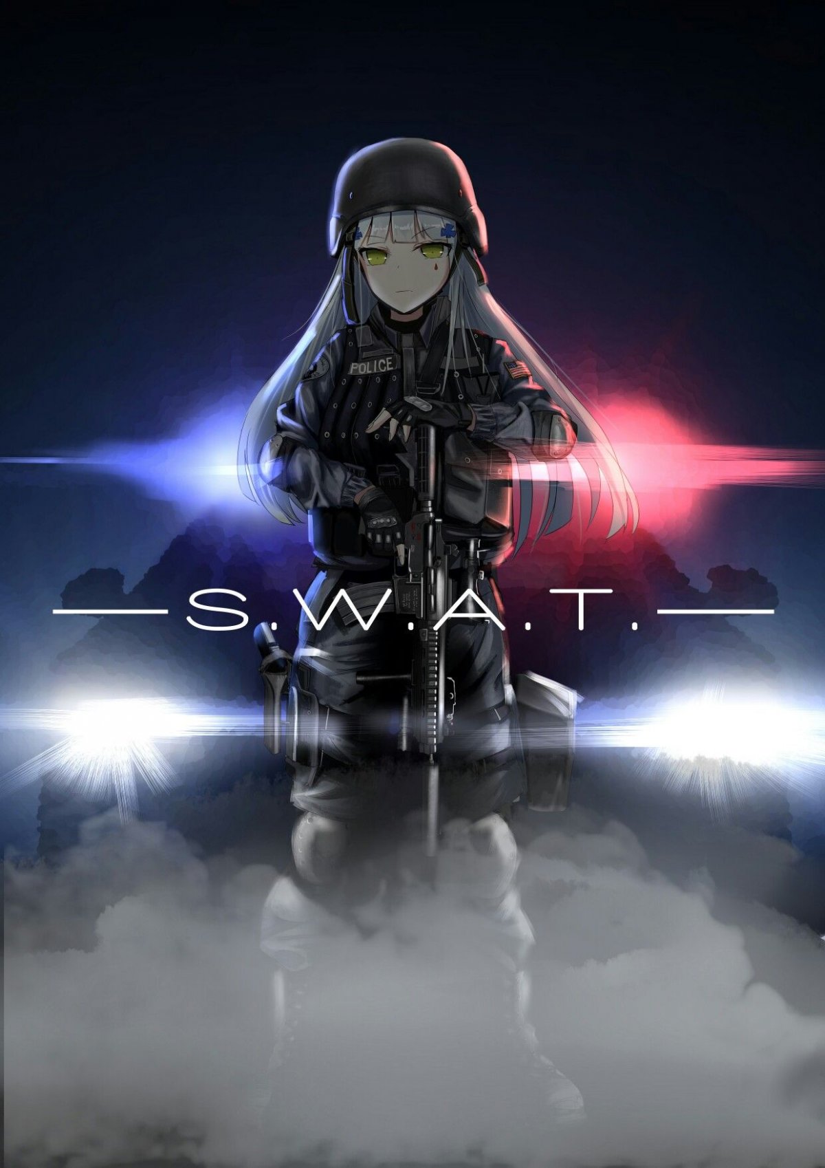Солдат SWAT аниме арт.