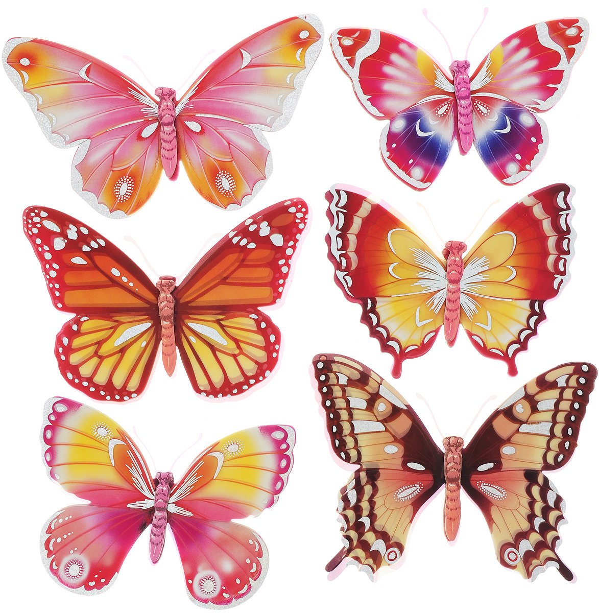 Разноцветные бабочки для украшения