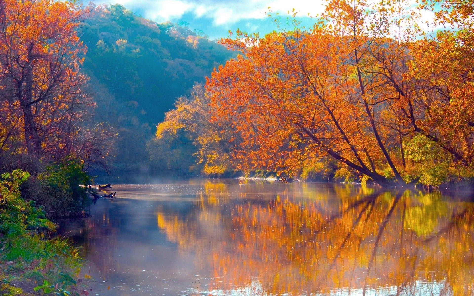 Ранняя осень река