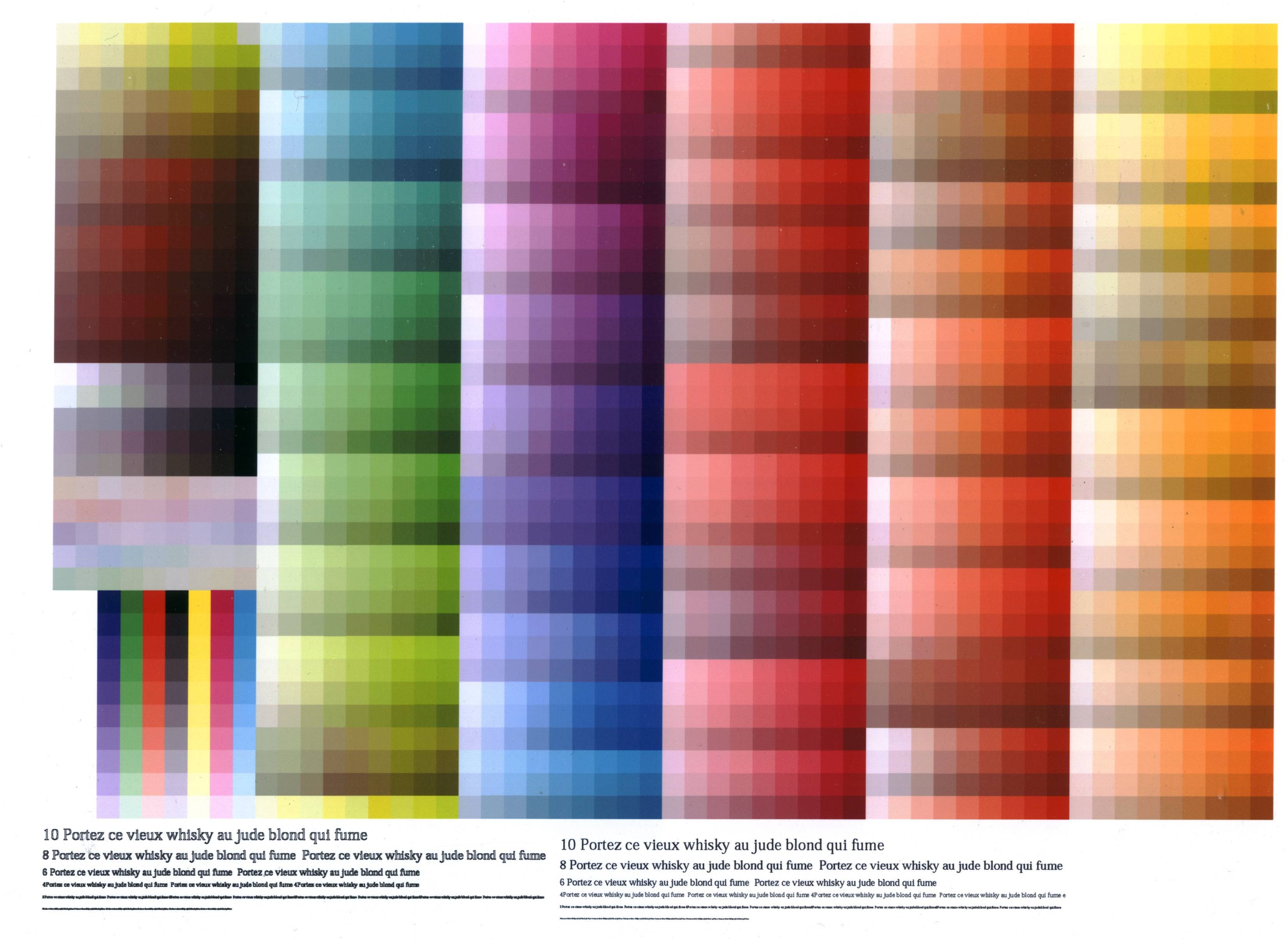 Тестовая страница для струйного принтера Epson 4 цвета