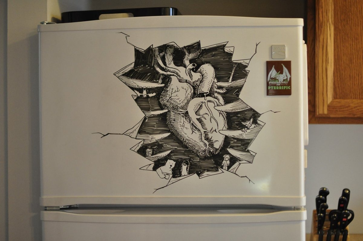 Прикольные рисунки на холодильник