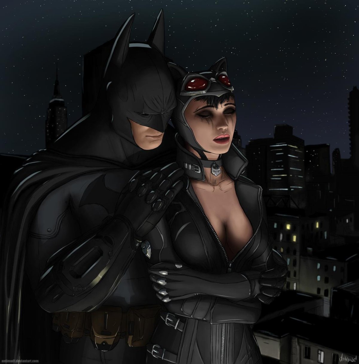 Batman and Catwoman.