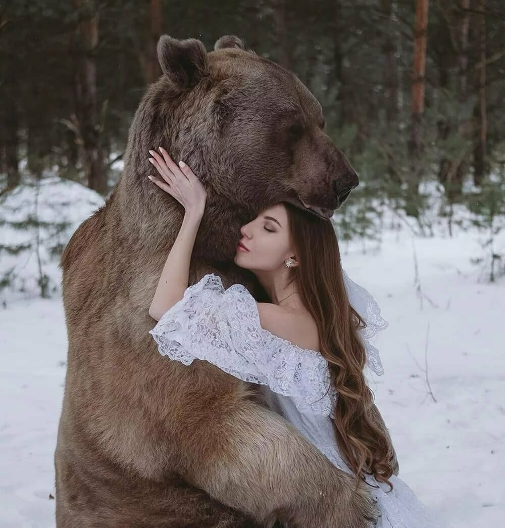 Девушка с медведем картинки