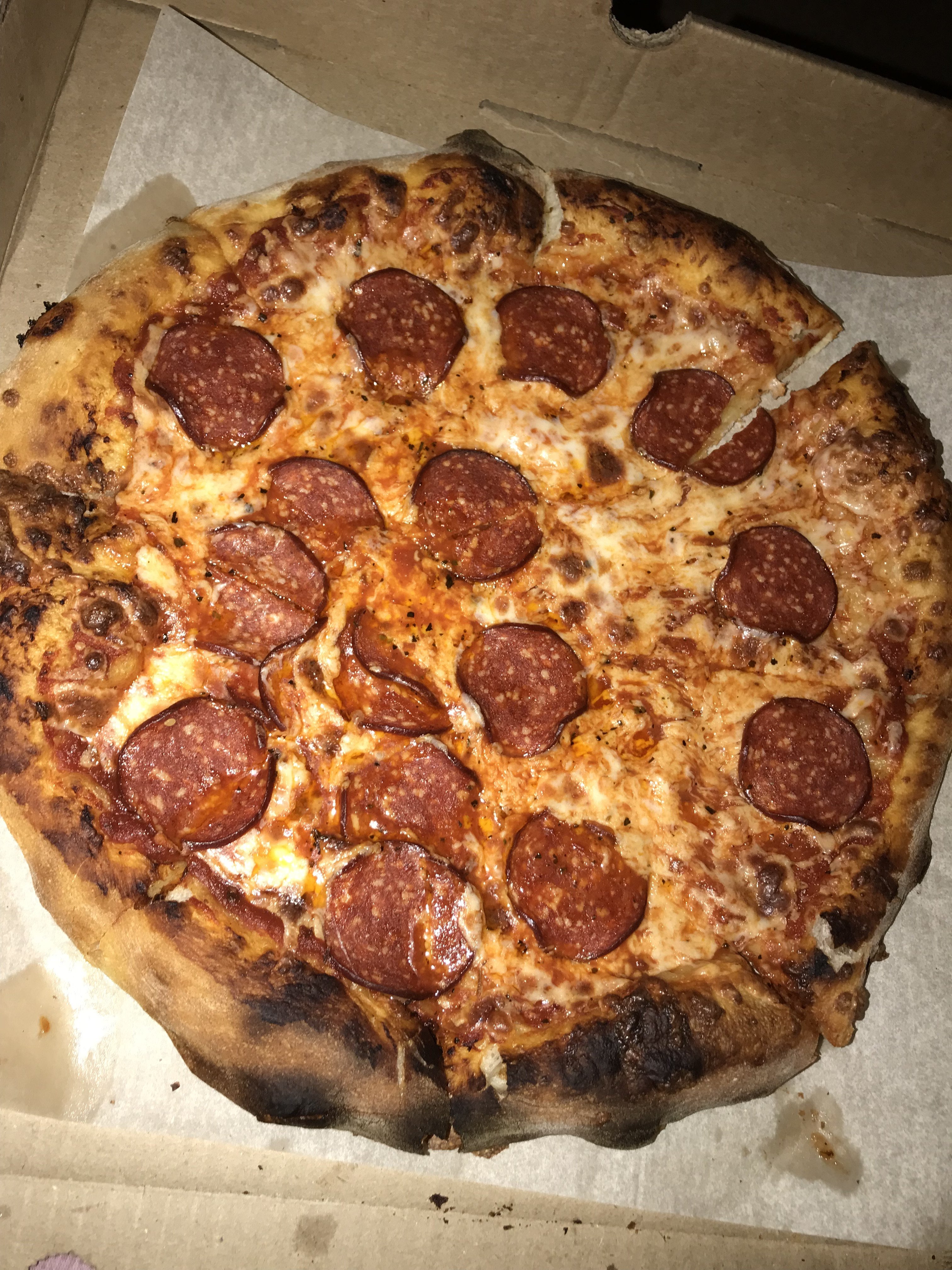 Подгорелая пицца