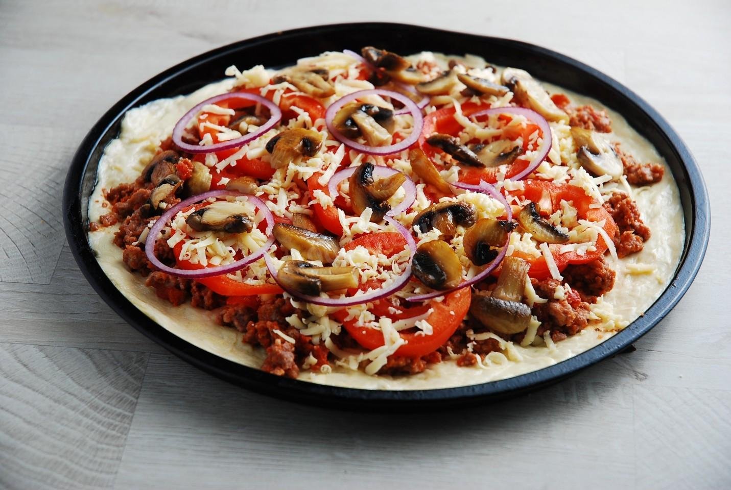 рецепт на пиццу начинка с шампиньонами фото 21