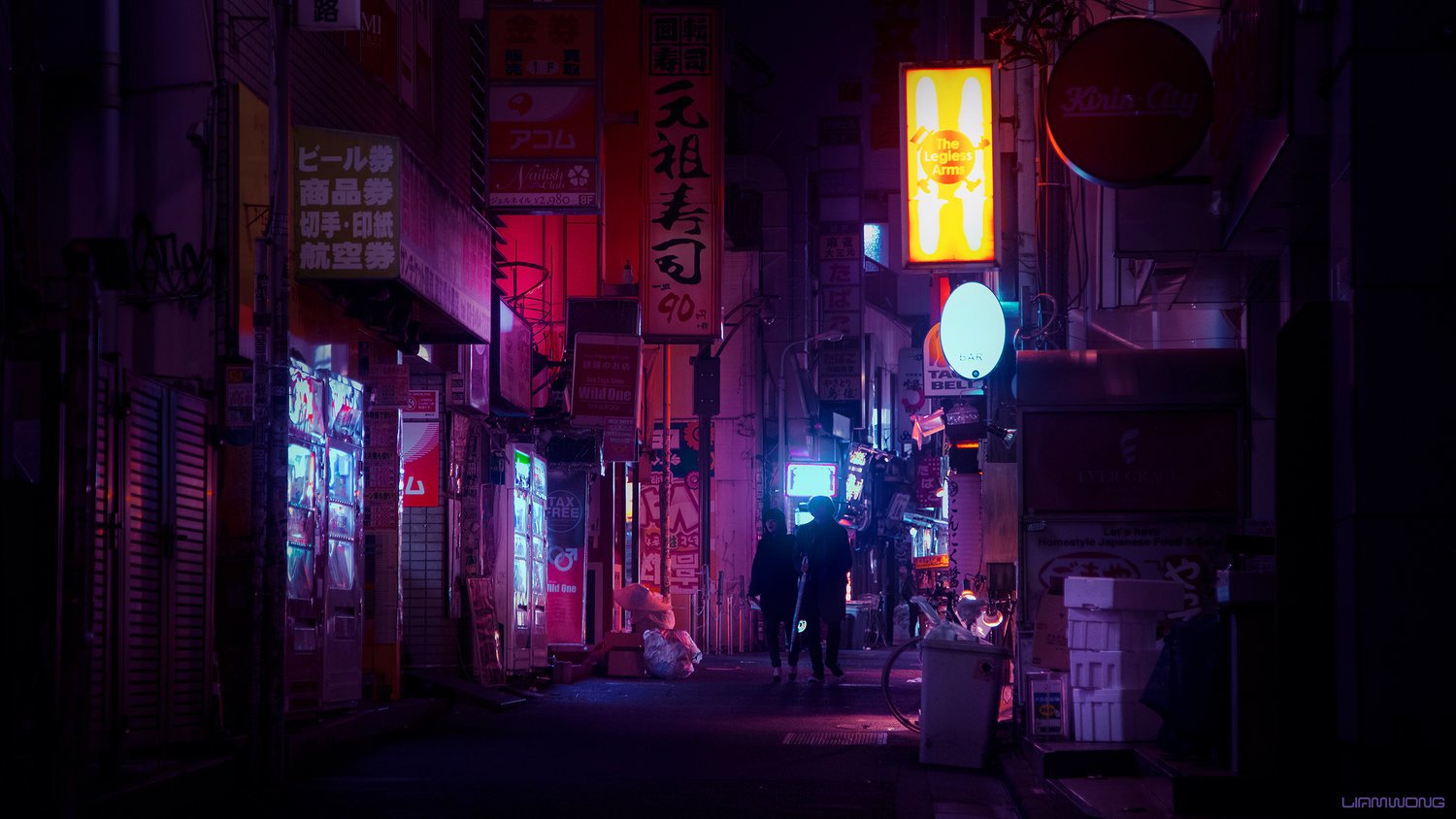 Японская улица неон
