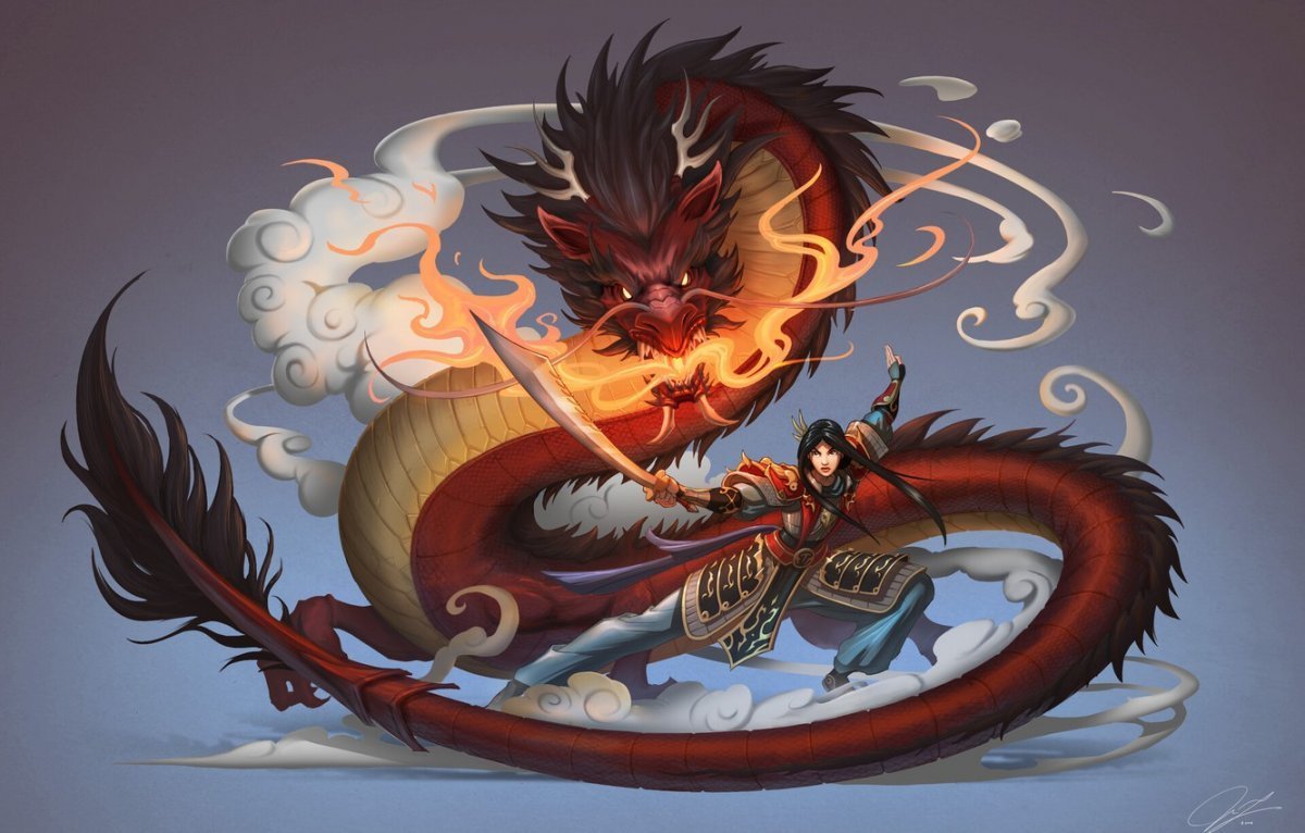 Китайский дракон картина