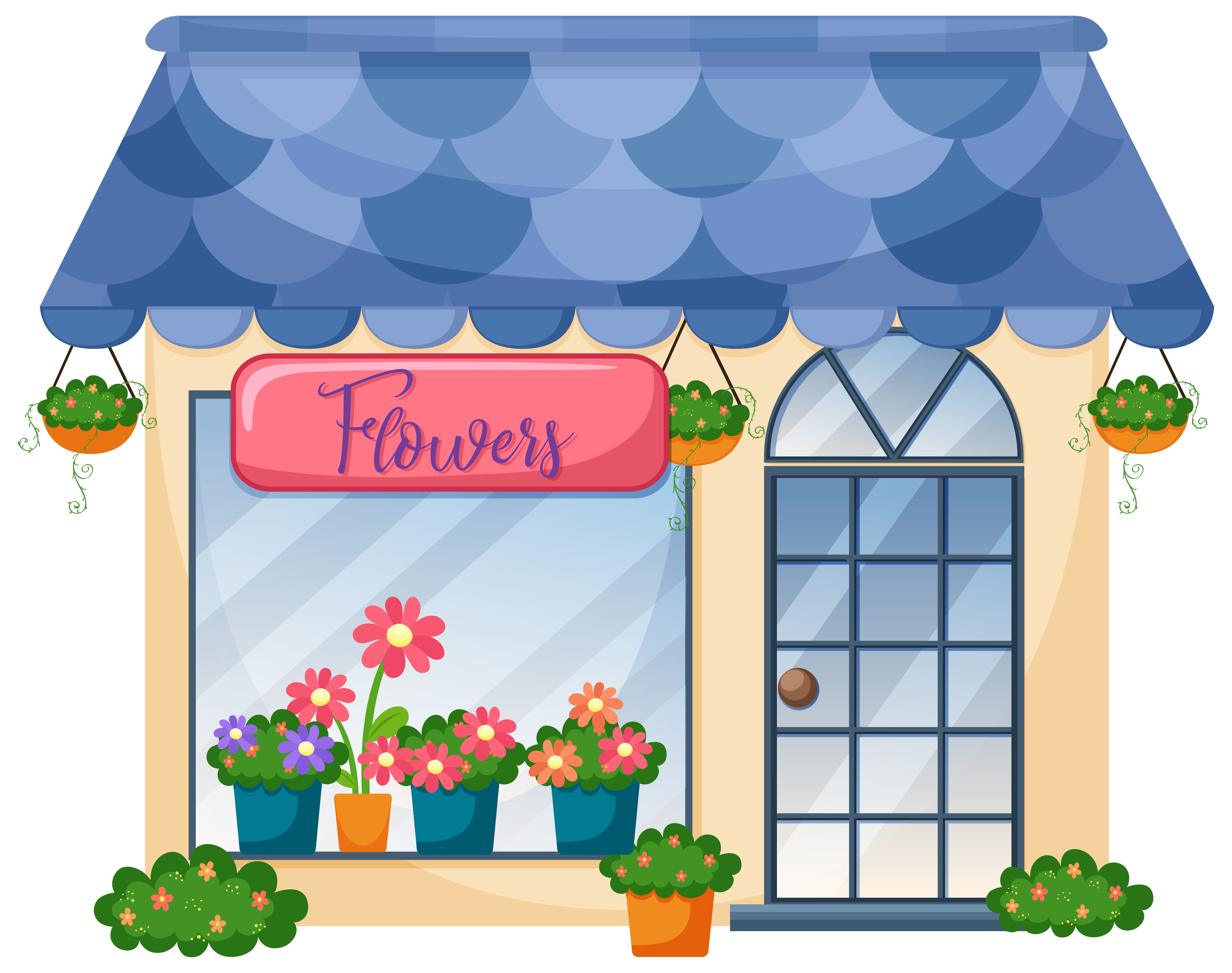 Мультяшный цветочный магазин