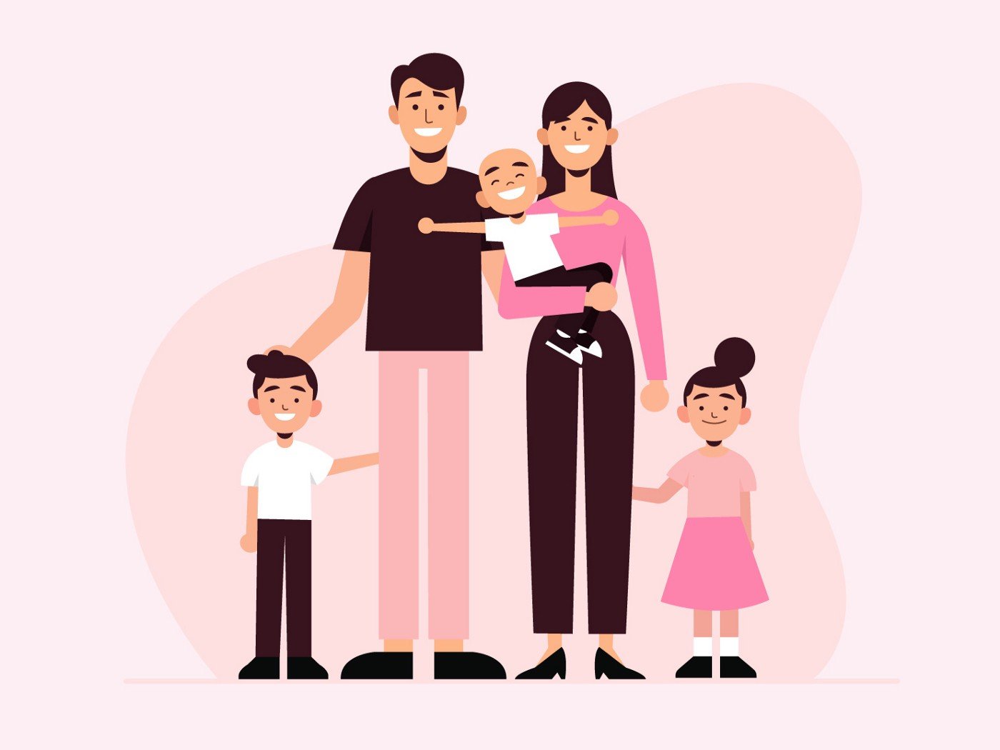 Многодетная семья иллюстрация