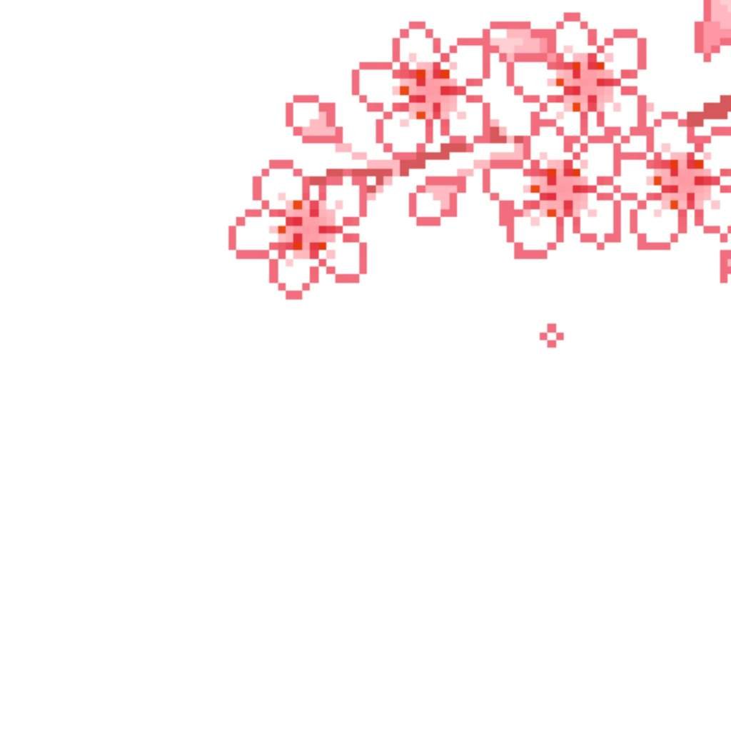 Пиксельные цветочки на прозрачном фоне