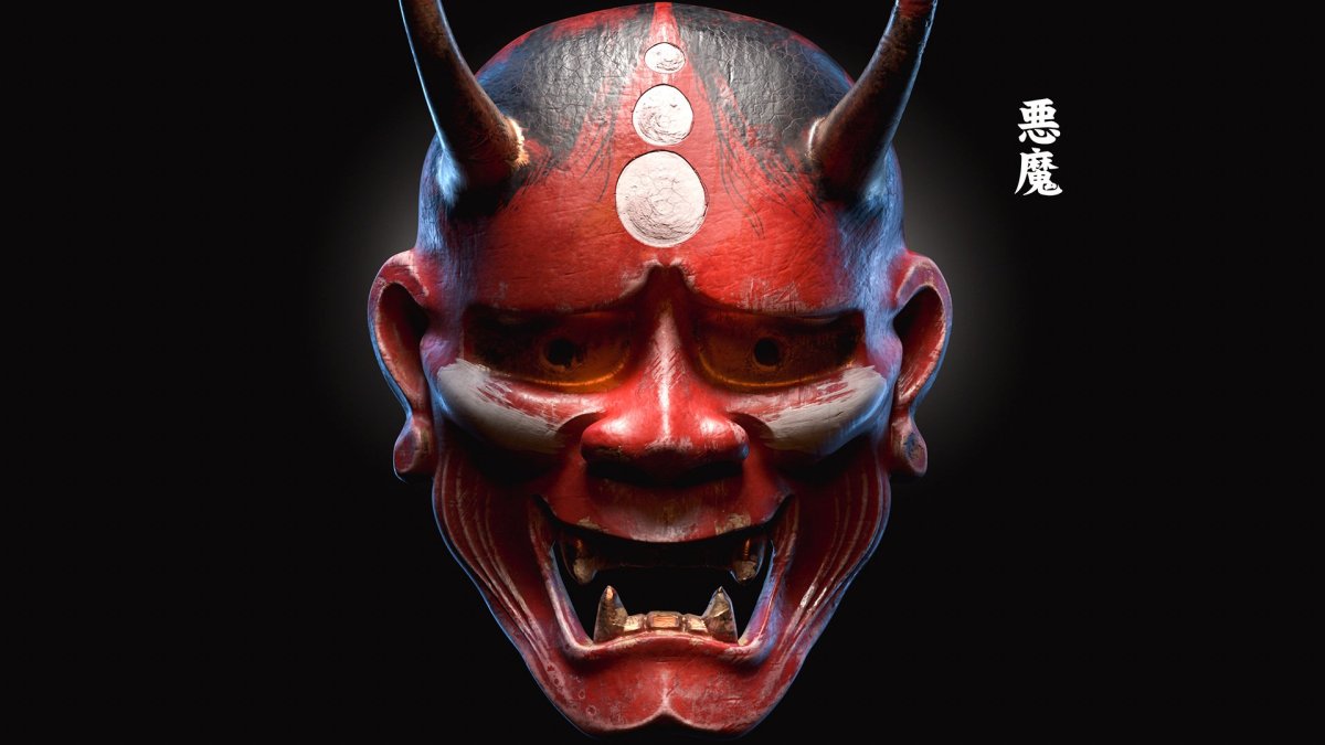 Маска японского демона хання