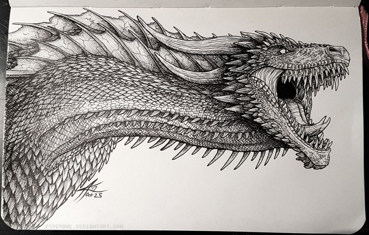 Татуировка эскиз дракона с игры престолов